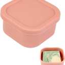 Square Soap Container, Soap Travel Case, Silicone Bar Soap Travel Case, Soap Case with Draining Layer, Portable Shampoo Bar Soap Box for Gym, Camp(Flesh Pink)