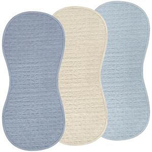 Hahafelt 3 Pcs Changing Pad Liners Fits in Peanut Shape Changing Pad Waterproof Diaper Mats Organic Cotton Peanut Mats are Warm on a Baby's Back, Washable Reusable(Elegant Style,Blue)