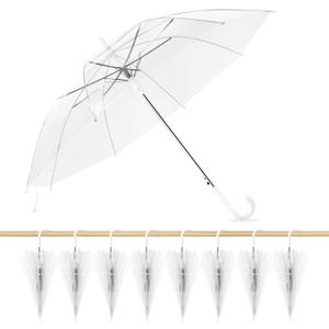 8 Pack Wedding Umbrella Bulk, Windproof Large Rain Umbrella, Strong Fiberglass Frame, Auto Open Wedding Umbrellas for Guests Bride Groom Photography Friend Gift (Clear)