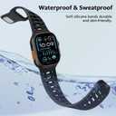 Amizee Sport Bands Compatible with Apple Watch Band 49/46/45/44/42mm Men, Soft Silicone Breathable Replacement Strap for iWatch Ultra 3/2/1 Series 11 10 9 8 7 6 5 4 SE3/2/1, Anthracite Grey/Black