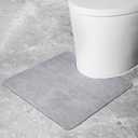 Stiio Thin Toilet Rugs U-Shaped 20x20, Soft Absorbent Microfiber Bathroom Rugs, Non-Slip Bathroom Mats, Quick Dry Easy Clean for Kitchen, Bathtub, Sink, Grey