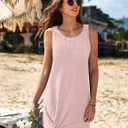 AI'MAGE Women's Swimsuit Coverup Sleeveless Waffle Knit Bathing Suit Cover Ups Twisted Tank Beach Dress (Pink, XXL)