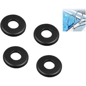Pool & SPA Ladder, Hand Rail Escutcheon Plate Cover ReplacePool Handrail Base Decorative Cover (4 PCS Black)