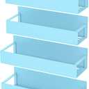 4 Pack Magnetic Spice Storage Rack Organizer for Refrigerator and Oven, Blue Fridge Organizers and Storage