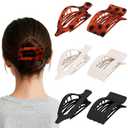 6 Pack Flat Hair Clips for Women Girls, French Flat Claw Clips for Think Hair Thin Hair with Strong Hold, Non-Slip, Matte Classic Barrettes for All Hair Styling