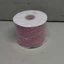 HUIHUANG Pink Wired Christmas Ribbon 4 inch Light Pink Glitter Wired Ribbon Diamond Mesh Wire Ribbon for X-mas Tree Decorations, Wreaths, Garland, Large Bows Making, Home Decor -10 Yards