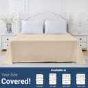 King Flat Sheet Only, 1 Pack Top Bed Sheets, Soft Breathable Brushed Microfiber Color-Coded Label Threads, (105"x102",Beige)