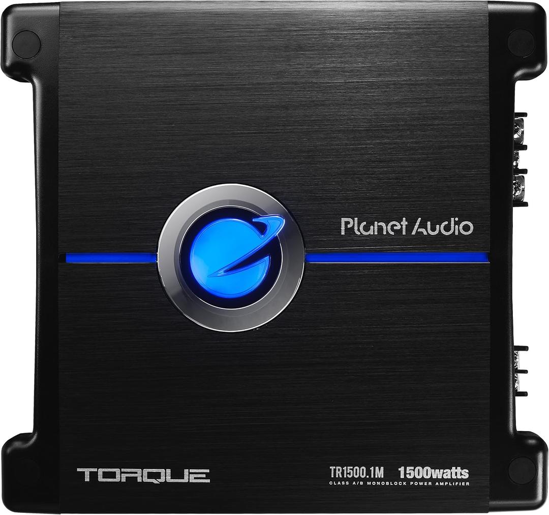 Planet Audio TR1500.1M Monoblock Car Amplifier - 1500 High Output, Low/High Level Inputs, Low Pass Crossover, Hook Up to Subwoofer for Bass