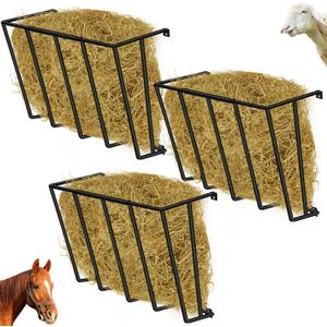 Zonon 3 Pcs Wall Hay Feeder Mount Detachable Goat Hay Rack 22 Gallon 23.62x22.76x11.81 Inch Multiple Sided Hay Holder Horses Heavy Duty Horse Feeding Supplies for Effortless Installation Horse Farm