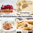 XINGYUEXUAN Pasta Maker Machine, Stainless Steel Manual Noodle Maker with 2mm & 4mm Cutters, Hand Crank for Homemade Spaghetti, Fettuccine, Lasagna & Dumpling