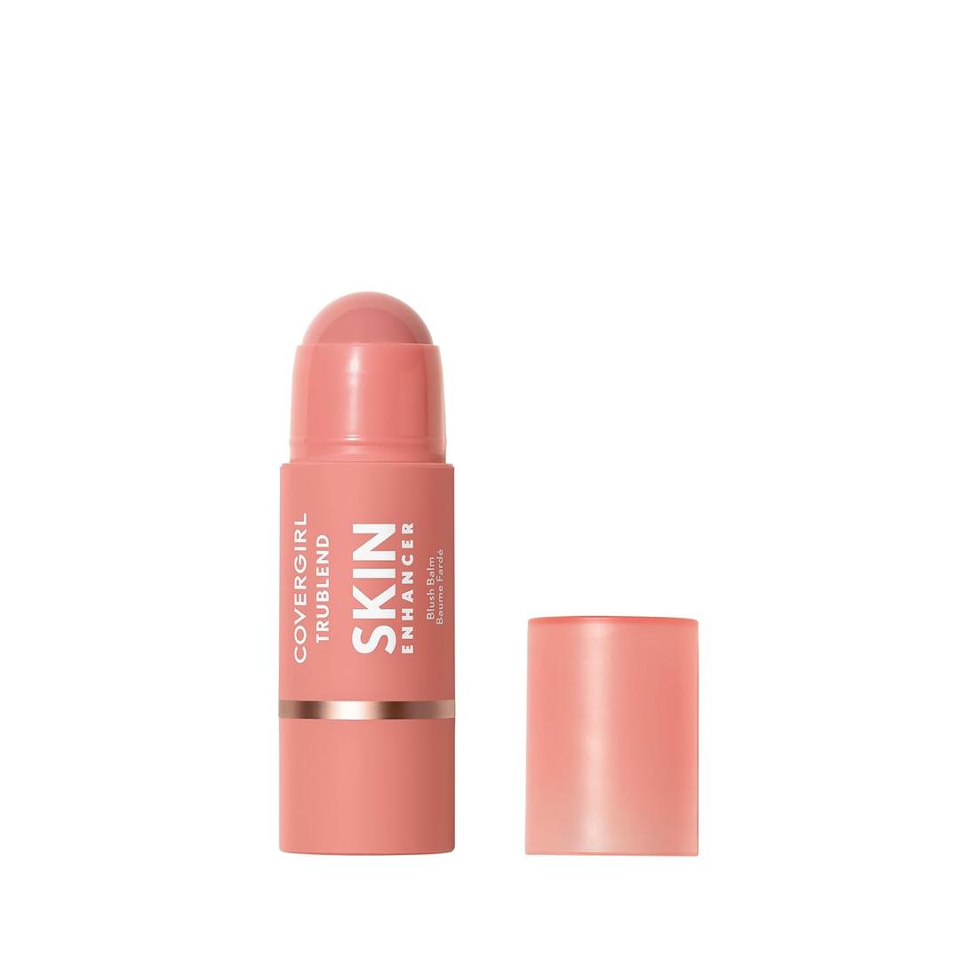 CoverGirl Trublend Skin Enhancer Blush Balm Stick, 220 Nude Flush, Vegan Formula, Easy to Use, Glides on Effortlessly, Non-Greasy, Doesn't Crease, 0.21oz