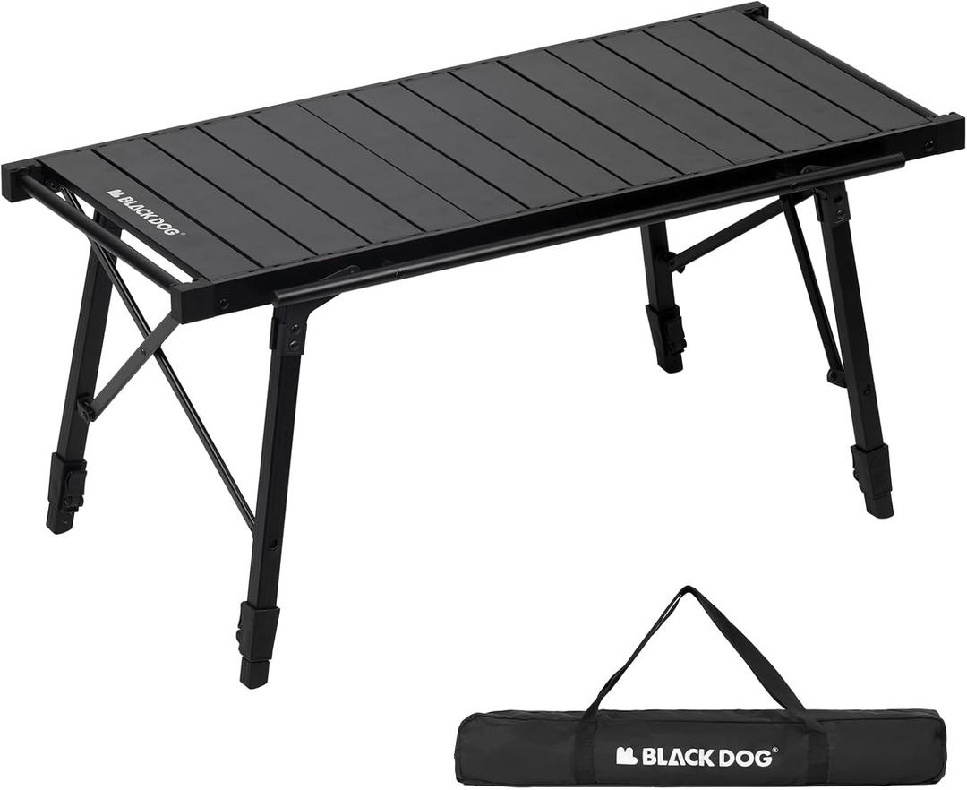 BLACKDOG Folding Camping Table for Outdoor, Portable IGT Table with Detachable 3 Units for Camp, Aluminum Table with Adjustable Height for Picnic Backyards Beach
