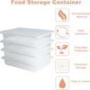 Food Storage Container, Plastic Food Containers with Removable Drain Plate and Lid, Stackable Portable Freezer Storage Containers - Tray to Keep Fruits, Vegetables, Meat and More (4,Large)