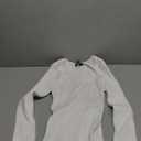 MEROKEETY Women's 2025 Square Neck Long Sleeve T Shirts Slim Fitted Ribbed Knit Casual Tee Tops, White, L