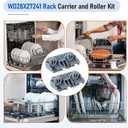 WD28X27241 Dishwasher Rack Carrier and Roller Kit Compatible with GE Dishwasher Baskets Lower Rack Wheels Assembly L and R Side, Replace WD12X10438 WD12X10439 WD12X10446 WD12X10447 WD12X22656 (2 Pack)