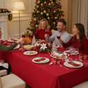 10-Pack Red Tablecloths for Rectangle Tables, 60 x 102 Inches, Stain-Resistant Polyester Fabric for 6 Foot Tables - Washable Table Covers for Weddings, Banquets, Birthday Parties, Events