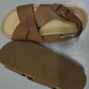 Girls Boys Sandal Adjustable Double Buckle Casual Flat Open Toe Lightweight Summer Shoes Hook Loop Sandal Size: 3.5 Big Kid