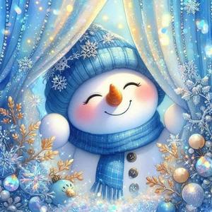 igoodom Christmas Paint by Numbers Kit for Adults  Christmas Snowman Adult Paint-by-Number on Canvas, DIY Acrylic Painting Set for Home Decor Gift, 16x16inch (MY337)