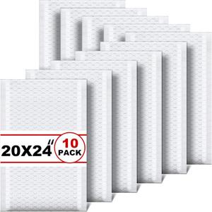 Thenshop 10 Pack 20 x 24 Inch Extra Large Bubble Mailers, Poly Padded Envelopes, Waterproof, Tear-resistant, Adhesive Closure Mailing Bags for Shipping, Office, Home, E-commerce, White
