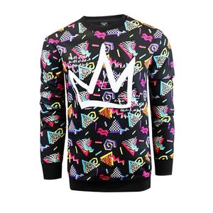 SCREENSHOT BGroup Soft Fleece Modern Crew Neck Sweatshirt B11963-Black/Pop- Medium