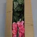 Artificial Geranium Fake Flowers for Outdoors Decoration, 6 Bundles Silk Geraniums Pink Flower UV Resistant Look Real Faux Plants for Outside Planter Front Door Garden Porch Patio Balcony Yard Home