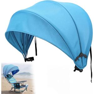 DaisyInner 1 Pcs Beach Chair Umbrella Canopy Extra Large Foldable Chair Sun Shade with Adjustable Clamp for Beach Camping Fishing Lounge Outdoor (Light Blue)