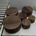 Domensi 6 Pcs Wood Display Risers Cupcake Stand Brown Rustic Wood Cake Stands Wooden Stackable Display Box for Dessert Wedding Birthday Baby Shower Christmas Village Party Decoration