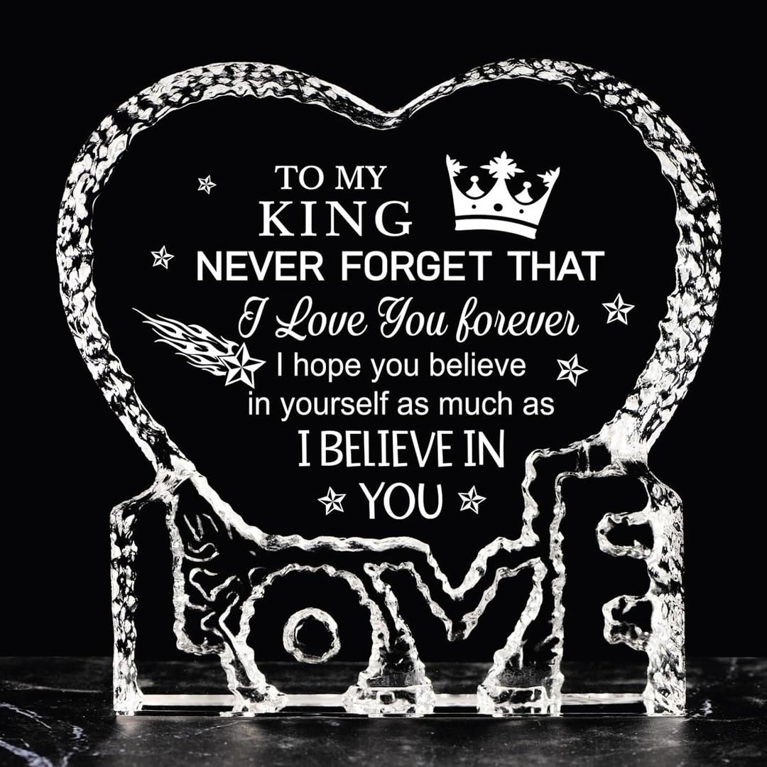 Ithmahco Father's Day Gifts for Husband, Father's Day K9 Crystal Keepsake for Husband, Boyfriend  Personalized Gift from Wife Or Girlfriend