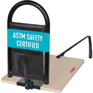 Stander BedCane, Adult Bed Rail and Support Handle, Bedside Safety Elderly Stand Assist with Organizer Pouch, ASTM Safety Approved Bedrail