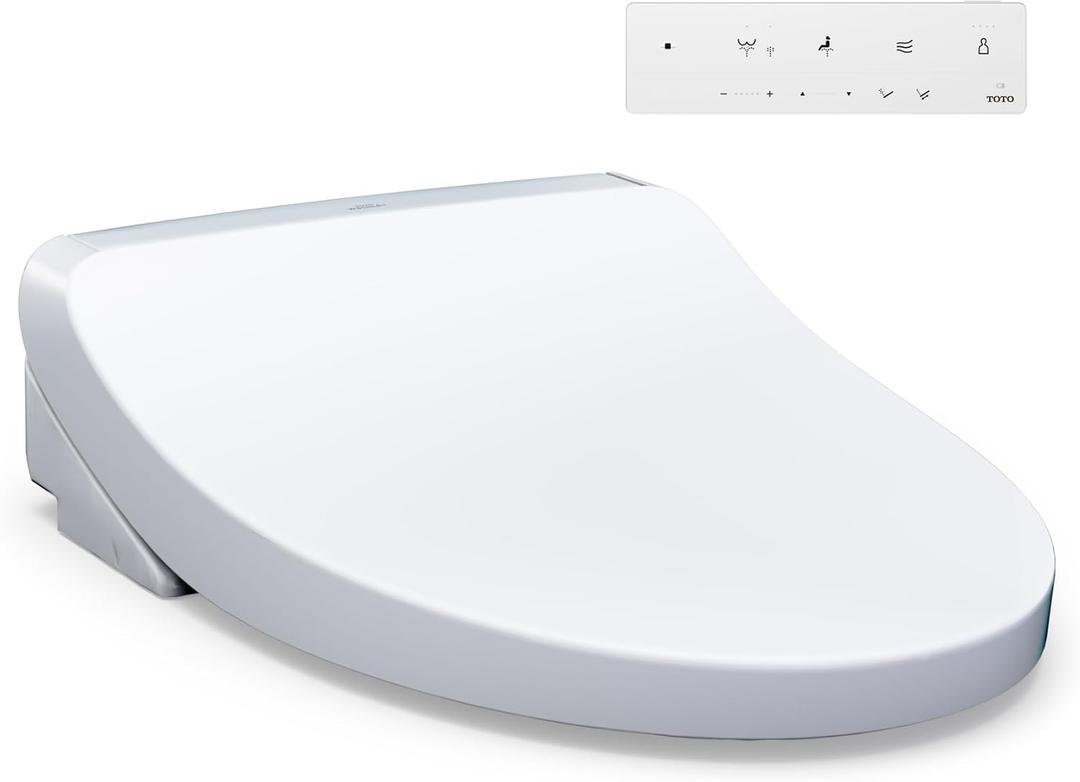 TOTO WASHLET KS5 Electronic Bidet Toilet Seat with Instantaneous Water Heating, Self-Cleaning Wand and Heated Seat, Elongated, Cotton White - SW3216#01