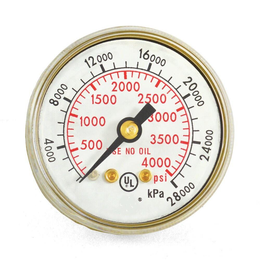 1.5"-4,000psi Pressure Ga-Sngl Scale- 1/8" Brass Inlet