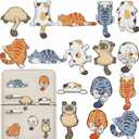 16 Pcs Cat Diamond Painting Magnets Kits,Funny Diamond Art Fridge Magnet Refrigerator Sticker Diamond Painting kit for Beginners Adults DIY Art Craft Gifts Home Decors (Funny Cats)