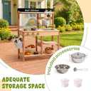 ROBOTIME Mud Kitchen for Kids Outdoor – Wooden Outdoor Mud Kitchen with Sink & Storage – Outdoor Pretend Kitchen Toy for Boys and Girls Ages 3+