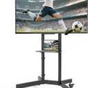 Upgraded Rolling TV Stand for 32-86 Inch TVs up to 200 lbs, Heavy Duty Mobile TV Cart with Laptop Shelf, Height Adjustable Portable TV Stand with Lockable Wheels, Max VESA 600x400mm