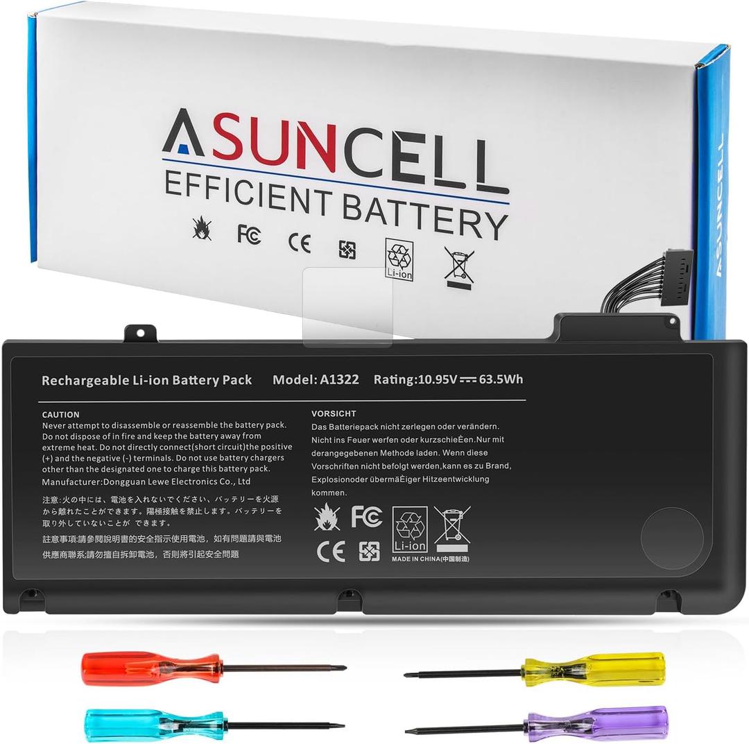 ASUNCELL A1322 A1278 Laptop Battery for MacBook Pro 13" Mid 2012 2010 Late 2011 Early 2011 661-5229 661-5557 020-6547-A 020-6765-A