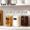 Flrolove 78oz Glass Storage Jars with Airtight Lids Set of 3, Pantry Storage Containers with Lids, Square Large Airtight Glass Jars, Perfect for Kitchen Canning Cereal, Pasta, Flour, Coffee Beans