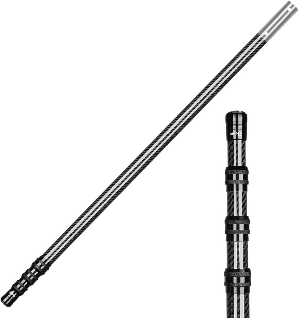 DOBEN 3K Carbon Fiber Pool Pole, Upgraded Telescopic Pool Pole 4.6 to 15 Feet, Professional Telescoping Swimming Pool Pole for Skimmer Net, Brush, Vacuum Head 15FT (Bright)
