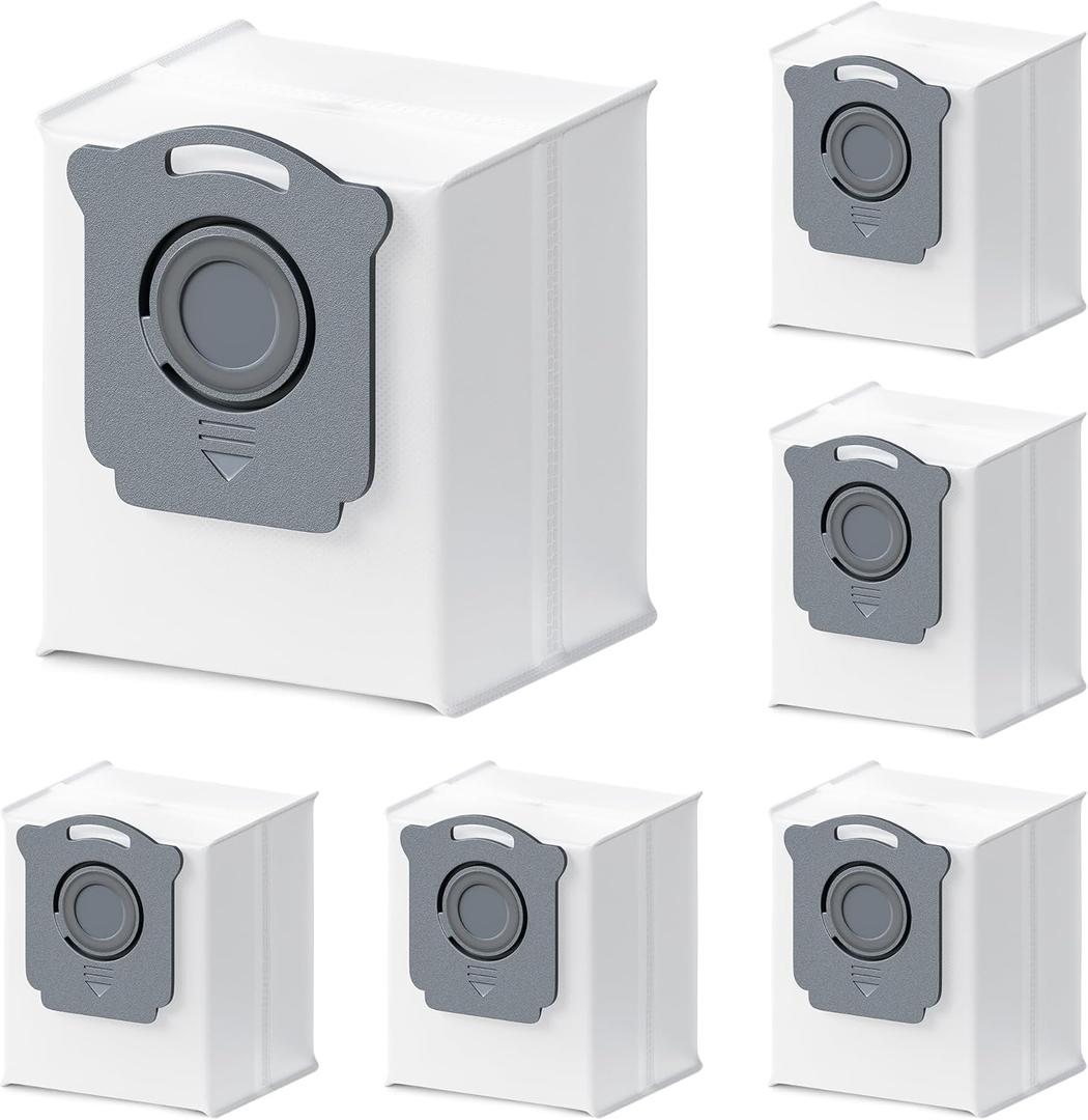 Vacuum Bags Replacement Compatible with iRobot Roomba i7, i7+, i3, i3+, i1+, i4, i4+, i6, i6+, j7, j7+, i8, i8+,s9, s9+ Plus, i & s & j Series Clean Base Automatic Dirt Disposal Bags, Pack of 6