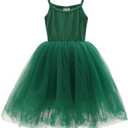 ZINPRETTY Toddler Dress Baby Girls Tutu Playwear Sleeveless Birthday Party Outfit Infant Tulle Sundress Knee Length 3-4T Green