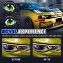 Demon Eye Headlights for Cars and Motorcycles, 2PCS LED Dynamic Devil Eyes Light Kit with HD Lens, 6 Animated Eye Patterns, Universal 12-36V Eyeball Lights for Headlight or Fog Light