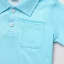 IMEKIS Toddler Kids Boys Back to School Dress Shirt Top Pencil Print Kindergarten First Day of School Outfits 3-7T (Blue)