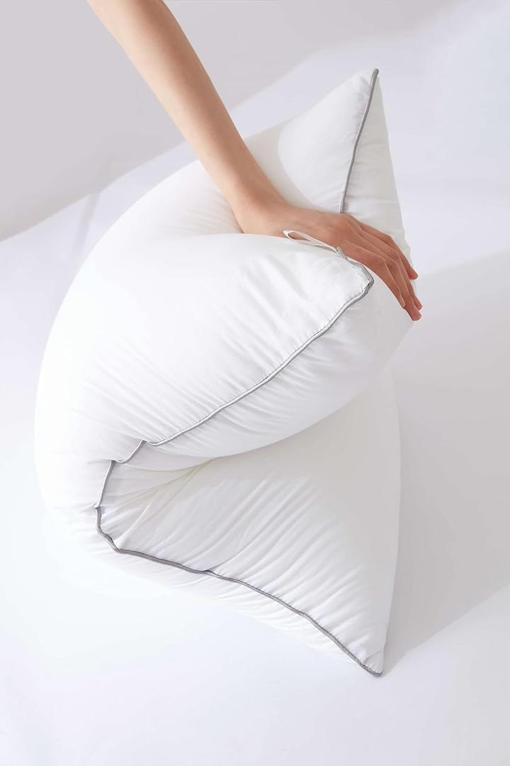 Bed Pillows for Sleeping 2 Pack of King size, Cooling Pillows for Sleeping Set of 2 for Side Back and Stomach Sleepers, Down Alternative Filling Luxury Soft Supportive Plush Pillows (White, King)