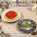 Cast Iron Trivet for Hot Dishes, Metal Trivet for Hot Pots and Pans, Heavy Duty Cast Iron Pot Holder with Heat Resistant Glove, Hot Pan Holder for Kitchen & Dining Table
