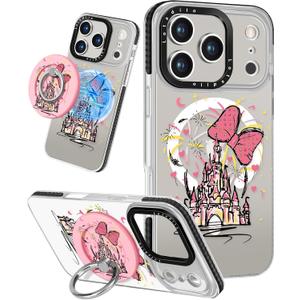 Lotadilo Case for iPhone 17 Pro Max Case Compatible with Magsafe Ring Holder Stand - for Women Castle Design TPU Phone Cover for Girls Girly Funny Fashion