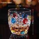 AlifordGlass Glass Tumblers with Colorful Patterns, Lead-Free, Set of 4 or 6 (Set of 6)