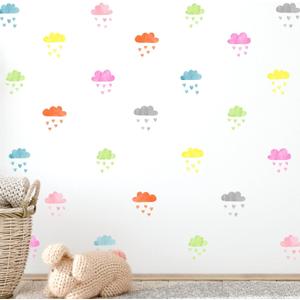 Creative Ins Wind Rainbow Rain Wall Decal Children's Room Bedroom Background Wall Stickers Self-Adhesive Decorative Stickers
