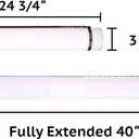 CALPALMY 1 Pack Expandable Poster Tube with Strap - White Storage Tubes 24.75" to 40" with Caps and Labels - Use for Blueprint Document Poster Carrying Case and Holder
