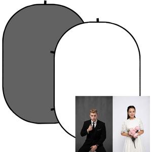Kate 5x6.5ft White Pop Up Backdrops Gray Collapsible Backdrops for Photography Double Sided Portable Background for Video Shooting