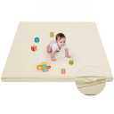 Waterproof Baby Play Mat for Floor Memory Foam 74 * 50 Cushion Playpen Playmat Tummy Time Crawling Mat Nursery Rug Thick Pad Create Soft & Safe Area for Infants,Toddler,Kids,Beige