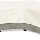 okcool Outdoor Sectional Cover,L-Shaped Patio Furniture Covers for 6-Seater Outdoor Sectional Furniture Couch 110"(85''L) x 32''D x 31''H, White&Grayish Green